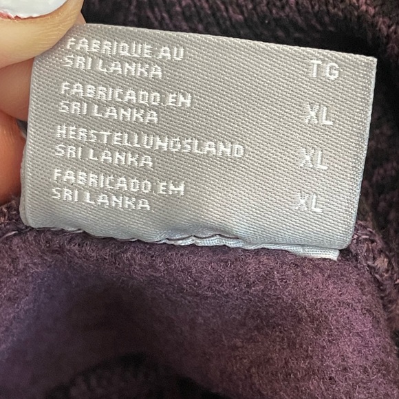 Columbia Purple Tribal Pullover Lagenlook Lounge Leisureware Cowl Neck Sweater - Picture 10 of 10